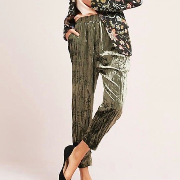 Anthropologie Pants - New Anthropologie Olive Green Velvet Pants